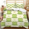 BIDY Kawaii Cartoon Frog Pattern Bedding Duvet Cover Set for Childern Twin Size Fish Cloud Music Note Print Comforter Cover Set Girls Boys Teens Bedroom Quilt Cover Set with 1Pillowcase view 4
