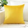 Artscope Luxury Velvet Pillow Covers Decorative Square Pillowcases Soft Solid Cushion Cases for Couch Sofa Bedroom Home Decor 20x20 Inch Golden Yellow view 1