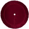 Starry Dynamo 72-Inch Ruffled Velvet Christmas Tree Skirt with Foam Padding, Nylon Backing and Lace-Up Tie Closure, Burgundy view 2