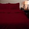 RR Linen 5PCs Super King 120x120 Burgundy Duvet Cover with Zipper Closure, Luxuriously Soft and Cooling 1 Super King Duvet Cover with 4 Pillow Shams (Super King, Burgundy) view 1