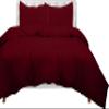RR Linen 5PCs Super King 120x120 Burgundy Duvet Cover with Zipper Closure, Luxuriously Soft and Cooling 1 Super King Duvet Cover with 4 Pillow Shams (Super King, Burgundy) view 2
