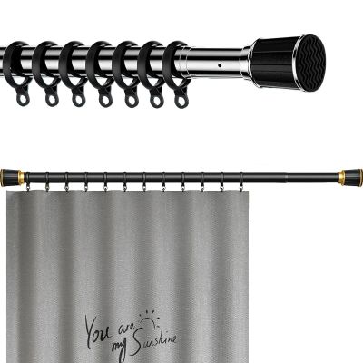 Tension Curtain Rods 16 to 200 Inch, No Drill Spring Shower Curtain Rod, Adjustable Long Curtain Rod for Window Or Shower Never Rust Non-Slip (Color : Stainless Steel, Size : 16"-22")