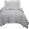 RR Linen 5PCs Palatial King (120x98) Light Grey Duvet Cover with Zipper Closure, Luxuriously Soft and Cooling 1 Palatial King Duvet Cover with 4 Pillow Shams (Palatial King, Light Grey) view 1