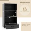 Tangkula 3 Tier Bookcase with Drawer, 42.5Tall Freestanding Bookshelf with 3 Open Shelves & 1 Drawer, Anti-toppling Devices, Modern Display Storage Organizer for Home Office (Black, 42.5" H) view 3