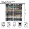 Rustic Camping Rules Curtain Trailer Cabin Camper Travel on Teal Wooden Board Country Farmhouse for Children Room Bedroom Curtains Window Drapes 2 Panels 42x54 Inch view 2