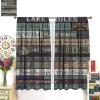 Rustic Camping Rules Curtain Trailer Cabin Camper Travel on Teal Wooden Board Country Farmhouse for Children Room Bedroom Curtains Window Drapes 2 Panels 42x54 Inch view 3