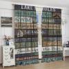 Rustic Camping Rules Curtain Trailer Cabin Camper Travel on Teal Wooden Board Country Farmhouse for Children Room Bedroom Curtains Window Drapes 2 Panels 42x54 Inch view 4
