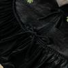 Starry Dynamo 84-Inch Ruffled Velvet Christmas Tree Skirt with Foam Padding, Nylon Backing and Lace-Up Tie Closure, Black view 4
