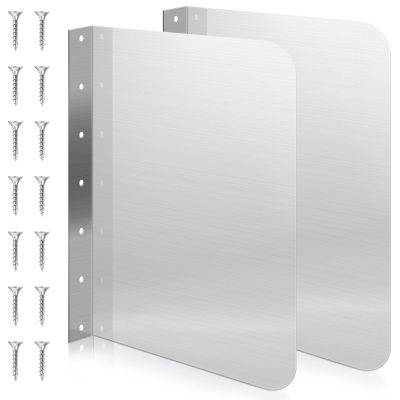 Therwen 2 Pcs Stainless Steel Side Splash Guard for Sink 15 x 20 Inch Wall Mount Guard with Screws Commercial Restaurant Hand Sink and Compartment Prep Sink Kitchen Sink Splash Protector Supply