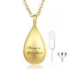MUUYON 14K Gold Drop Urn Necklace for Ashes, 10K/14K/18K Gold Drop Urn Necklace Custom Any Name Personalized Cremation Luxury Jewelry Drop Urn Keepsake Necklace Gift for Women Mom Grandma Her view 1