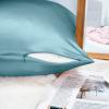 100% Mulberry Silk Pillowcase for Hair and Skin, 22 Momme Pure Natural Silk Pillow Case Both Sided with Zipper, Pillow Cover for Women Mom Men (Airy Blue, King 20''40'', 1 Pack) view 3
