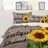 California King Duvet Cover Set Thankful Grateful Blessed Farm Sunflower and Wooden Board Comforter Cover Set Zipper Closure Bedding Set with 1 Duvet Cover and 2 Pillow Shams for Women and Men view 2