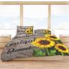 California King Duvet Cover Set Thankful Grateful Blessed Farm Sunflower and Wooden Board Comforter Cover Set Zipper Closure Bedding Set with 1 Duvet Cover and 2 Pillow Shams for Women and Men view 3