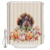 Autumn Turkey Shower Curtain Set with Hook 66"x72",Washable Cloth Polyester Fabric Shower+Curtain,Waterproof Bath Curtains for Bathroom,Bathtubs Accessories Maple Leaves Seasonal Harvest Pumpkins view 1
