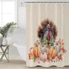 Autumn Turkey Shower Curtain Set with Hook 66"x72",Washable Cloth Polyester Fabric Shower+Curtain,Waterproof Bath Curtains for Bathroom,Bathtubs Accessories Maple Leaves Seasonal Harvest Pumpkins view 4