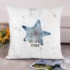 Farmhouse Pillow Covers 16x16in Beach Time Starfish Canvas Throw Pillow Covers Decorative Home Decor Square Cushion Cases Accent Pillows for Couch Sofa Living Room view 1