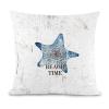 Farmhouse Pillow Covers 16x16in Beach Time Starfish Canvas Throw Pillow Covers Decorative Home Decor Square Cushion Cases Accent Pillows for Couch Sofa Living Room view 2