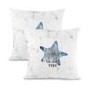 Farmhouse Pillow Covers 16x16in Beach Time Starfish Canvas Throw Pillow Covers Decorative Home Decor Square Cushion Cases Accent Pillows for Couch Sofa Living Room view 4