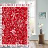 Christmas Shower Curtain Set with Hook 60"x72",Washable Cloth Polyester Fabric Shower+Curtain,Waterproof Bath Curtains for Bathroom,Bathtubs Decor Accessories Red Merry Xmas Snowflake Winter Holiday view 3