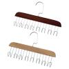 2 Wooden Belt Holder - Multifunctional Wooden Belt Hanger with 8 Metal Hooks - Wood Tie Scarf Rack Holder Hangers Organizer | for Hanging Belts,Tie,Scarves,neckties view 1