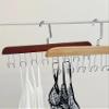 2 Wooden Belt Holder - Multifunctional Wooden Belt Hanger with 8 Metal Hooks - Wood Tie Scarf Rack Holder Hangers Organizer | for Hanging Belts,Tie,Scarves,neckties view 3