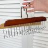 2 Wooden Belt Holder - Multifunctional Wooden Belt Hanger with 8 Metal Hooks - Wood Tie Scarf Rack Holder Hangers Organizer | for Hanging Belts,Tie,Scarves,neckties view 4