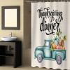 Thanksgiving Truck Shower Curtain Set with Hook 60"x72",Washable Cloth Polyester Fabric Shower+Curtain,Waterproof Bath Curtains for Bathroom,Bathtubs Accessories Fall Harvest Pumpkin Eucalyptus Barrel view 4