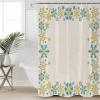 Christmas Farmhouse Shower Curtain Set with Hook 36"x72",Washable Cloth Polyester Fabric Shower+Curtain,Waterproof Bath Curtains for Bathroom,Bathtubs Accessories Winter Xmas Snowflakes Turquoise Gold view 1