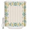 Christmas Farmhouse Shower Curtain Set with Hook 36"x72",Washable Cloth Polyester Fabric Shower+Curtain,Waterproof Bath Curtains for Bathroom,Bathtubs Accessories Winter Xmas Snowflakes Turquoise Gold view 2