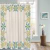 Christmas Farmhouse Shower Curtain Set with Hook 36"x72",Washable Cloth Polyester Fabric Shower+Curtain,Waterproof Bath Curtains for Bathroom,Bathtubs Accessories Winter Xmas Snowflakes Turquoise Gold view 3