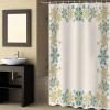 Christmas Farmhouse Shower Curtain Set with Hook 36"x72",Washable Cloth Polyester Fabric Shower+Curtain,Waterproof Bath Curtains for Bathroom,Bathtubs Accessories Winter Xmas Snowflakes Turquoise Gold view 4