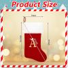 Eoocan 20 Inches Monogram Christmas Stockings Green Velvet with White Super Soft Plush Cuff Embroidered Pets Paw Xmas Stocking Classic Personalized Stocking Decoration for Family Holiday Season Decor view 2