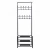 ELZEM Coat Rack, Hall Tree with Shoe Bench for Entryway,Entryway Coat Rack Shoe Bench, Entryway Bench with Shoe Storage, Black view 1