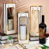 Yeaqee 50 Pcs Wine Gift Bags for Bottles 4.92" x 3.35" x 14.2" Reusable Clear Window Wine Bottle Bags Bulk with Handles for Weddings, Birthday view 4