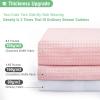 Dynamene Pink Fabric Shower Curtain - Waffle Weave Textured Heavy Duty Cloth Shower Curtains for Bathroom, 256GSM Hotel Luxury Weighted Bath Curtain Set with 12 Hooks,72x72, Pink view 2