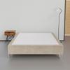Greaton, 15-Inch Premium Velvet Material Wood Platform Bed, Durable, Stylish, Multi Colour Options, No Box Spring Needed, Acrylic Legs, Queen, Beige view 1