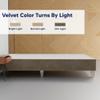 Greaton, 15-Inch Premium Velvet Material Wood Platform Bed, Durable, Stylish, Multi Colour Options, No Box Spring Needed, Acrylic Legs, Queen, Beige view 4
