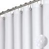 Dynamene Stall Fabric Shower Curtain - 60 x 84 inch Long Waffle Weave Weighted Thick Cloth Shower Curtain for Bathroom, Neutral Heavy Duty Hotel Spa Luxury Shower Curtain Set with 10 Hook, White view 1