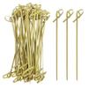 200 Ct Bamboo Knot Picks Skewer Kebab 7" Natural Wooden Cocktail Fruit Appetizer Drinks Olive Fruit Pick Sandwich Shish Kebab Mini Stick Wood Server Charcuterie Garnish Hors d'oeuvres Holder Eating view 1