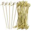200 Ct Bamboo Knot Picks Skewer Kebab 7" Natural Wooden Cocktail Fruit Appetizer Drinks Olive Fruit Pick Sandwich Shish Kebab Mini Stick Wood Server Charcuterie Garnish Hors d'oeuvres Holder Eating view 3