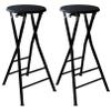 Pealihuy 28 inch Folding Bar Stool Chair Set of 2 (Black,White), Folded Height:37.4", Round Breakfast Kitchen High Chair, Modern Counter Height Bar Stools (Color : A) view 1