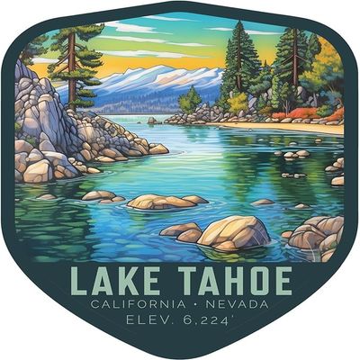 Lake Tahoe California Design B Souvenir Magnet 4-Inch