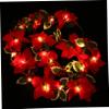 OFFSCH Artificial Red Flowers Wreath with Lights Battery-Operated Garland for Christmas Decor Led Lights for Holiday Parties and Weddings view 1