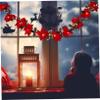 OFFSCH Artificial Red Flowers Wreath with Lights Battery-Operated Garland for Christmas Decor Led Lights for Holiday Parties and Weddings view 3