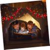 OFFSCH Artificial Red Flowers Wreath with Lights Battery-Operated Garland for Christmas Decor Led Lights for Holiday Parties and Weddings view 4