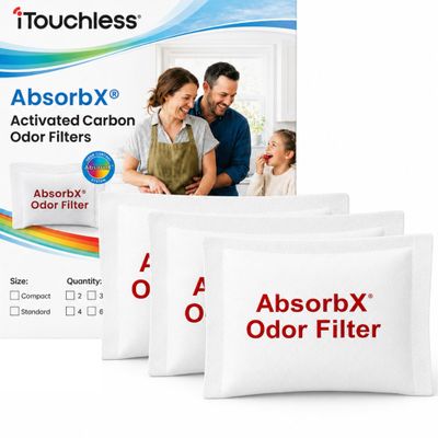 iTouchless Official AbsorbX Activated Carbon Trash Can Odor Filter 3-Pack
