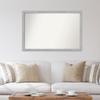 Amanti Art Silver Bathroom Mirror for Over Sink, 33x49 Custom Made Vista Brushed Nickel Narrow Rectangle Vanity Mirror, Oversize Casual Wood Frame, Hangs Horizonally and Vertically, Wall Decor view 4