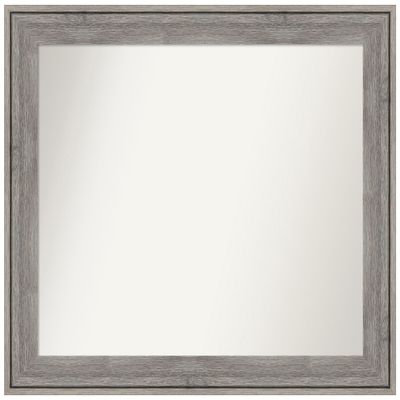 Amanti Art Grey Bathroom Mirror for Over Sink, 26x31 Custom Made Regis Barnwood Grey Rectangle Vanity Mirror, Medium Country Rustic Wood Frame, Hangs Horizonally and Vertically, Wall Decor