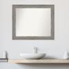 Amanti Art Grey Bathroom Mirror for Over Sink, 26x31 Custom Made Regis Barnwood Grey Rectangle Vanity Mirror, Medium Country Rustic Wood Frame, Hangs Horizonally and Vertically, Wall Decor view 4