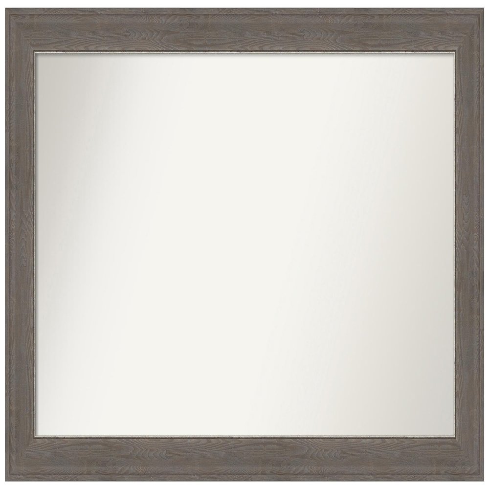 Amanti Art Grey Bathroom Mirror for Over Sink, 27x41 Custom Made Alta Brown Grey Rectangle Vanity Mirror, Large Country Rustic Wood Frame, Hangs Horizonally and Vertically, Wall Decor